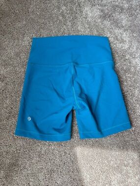 lululemon athletica Teal Blue Athletic Shorts high rise biker shorts